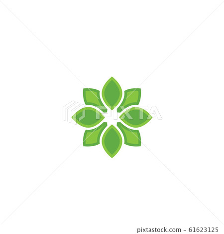green leaf flower ecology nature element symbol - Stock Illustration ...