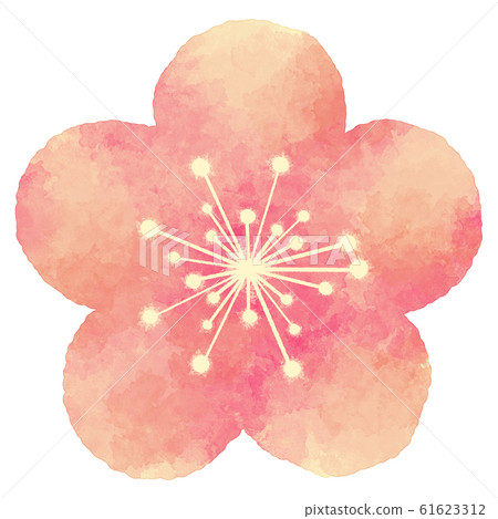 梅花水彩風格插畫素材 61623312