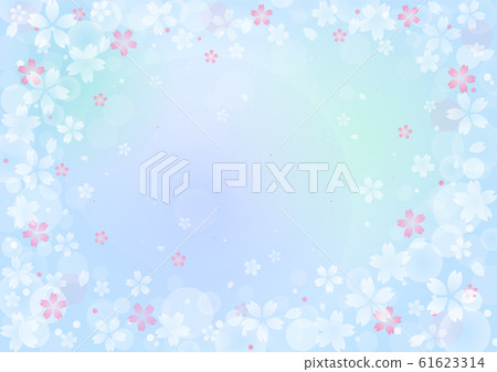 櫻花插圖的背景圖像（水平：整體） 61623314