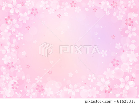 櫻花插圖的背景圖像(水平:整體) 櫻花插圖的背景圖像(水平:整體) 61623315