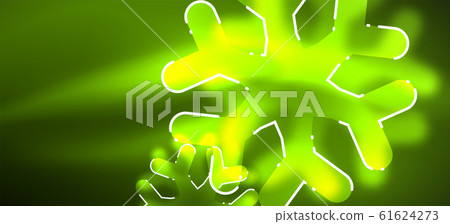 Blurred Christmas snowflake abstract background, stylized minimal design, neon glowing colors. Vector neon background. Snow background Blurred Christmas snowflake abstract background, stylized minimal design, neon glowing colors. Vector neon background. Snow background 61624273