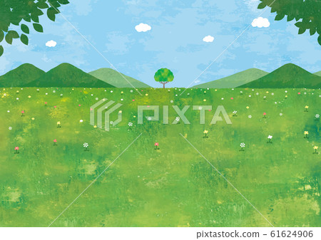 鬱鬱蔥蔥的風景一棵樹水彩 鬱鬱蔥蔥的風景一棵樹水彩 61624906