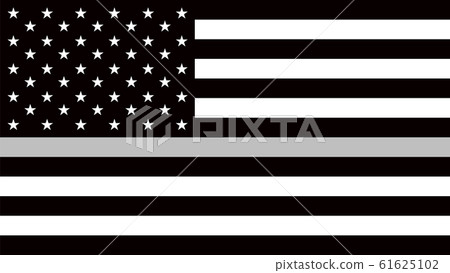 USA flag with a thin gray or silver - a sign to 61625102