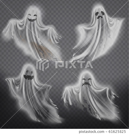 ghosts, phantoms set. Halloween spooky spirits 61625825