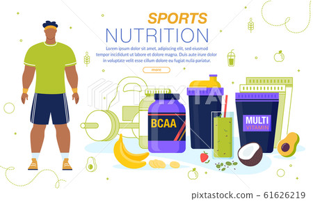 Sport Nutrition and Vitamins Advertising Banner Sport Nutrition and Vitamins Advertising Banner 61626219