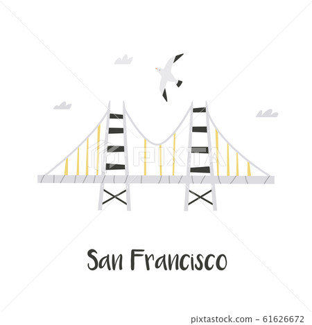 Hand drawn Golden Gate Bridge in San Francisco Hand drawn Golden Gate Bridge in San Francisco 61626672