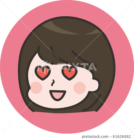 Heart-shaped woman-face 61626882