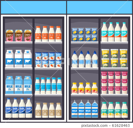 Shopping cart with products. Supermarket 61628463