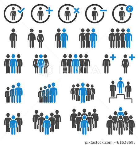 Group of people icons set vector illustrations. 61628693