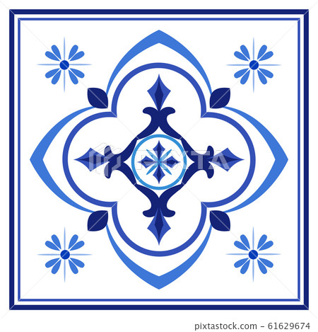 Azulejos portuguese traditional ornamental tile Azulejos portuguese traditional ornamental tile 61629674