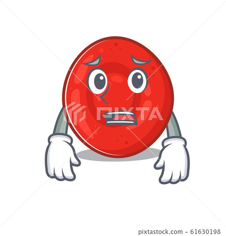 A picture of erythrocyte cell showing afraid look face A picture of erythrocyte cell showing afraid look face 61630198