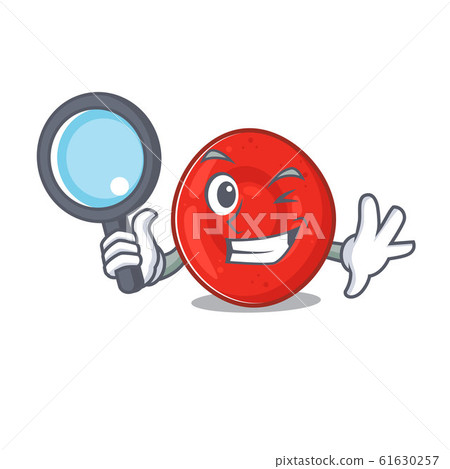 Cool and Smart erythrocyte cell Detective cartoon mascot style Cool and Smart erythrocyte cell Detective cartoon mascot style 61630257