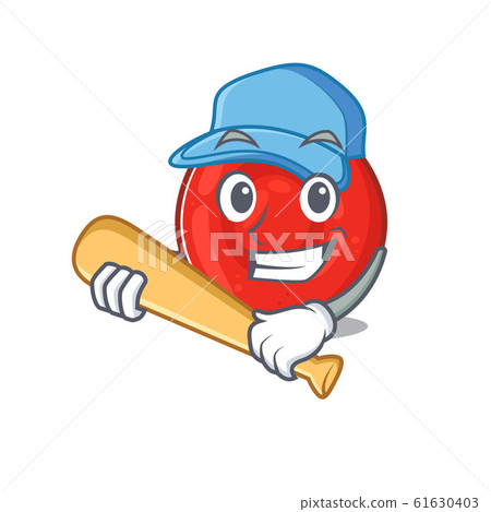 Sporty erythrocyte cell cartoon character design with baseball 61630403