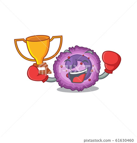 fantastic Boxing winner of eosinophil cell in mascot cartoon style 61630460