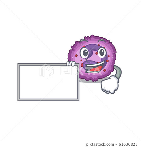 Funny eosinophil cell cartoon character design style with board Funny eosinophil cell cartoon character design style with board 61630823