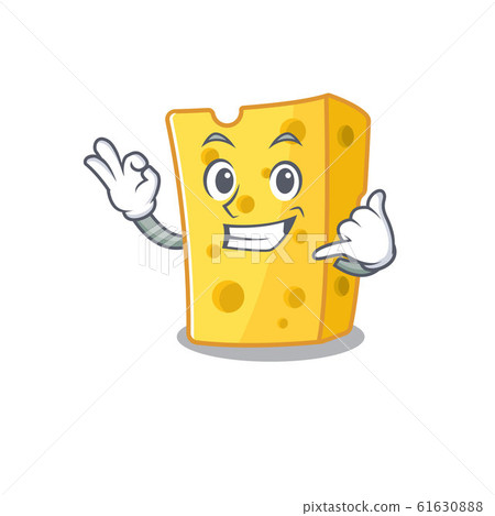 Call me funny emmental cheese mascot picture style 61630888