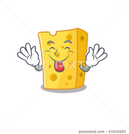 Cute emmental cheese cartoon mascot style with Tongue out Cute emmental cheese cartoon mascot style with Tongue out 61630895