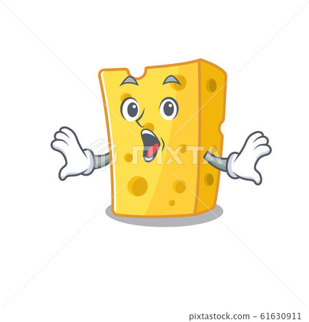 Emmental cheese cartoon character design on a surprised gesture Emmental cheese cartoon character design on a surprised gesture 61630911
