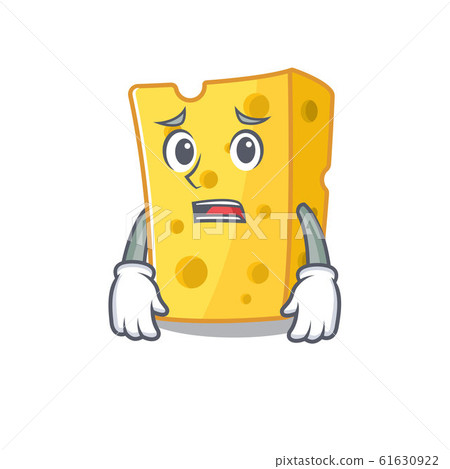 A picture of emmental cheese showing afraid look face A picture of emmental cheese showing afraid look face 61630922