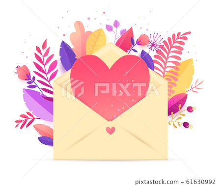 Spring Floral Heart Design. Bouquet of flowers... - Stock Illustration ...