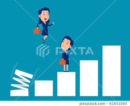 Business growth. Jumping on spring spiral concept. Business growth. Jumping on spring spiral concept. 61631093