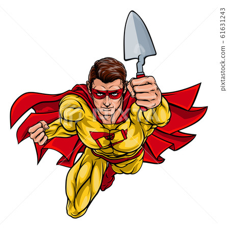 Super Bricklayer Builder Superhero Holding Trowel Super Bricklayer Builder Superhero Holding Trowel 61631243