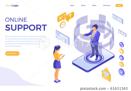 Isometric Online Customer Support 61631365