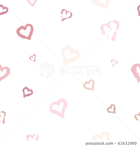 Seamless pattern with hand drawn pink heart on... - Stock Illustration ...