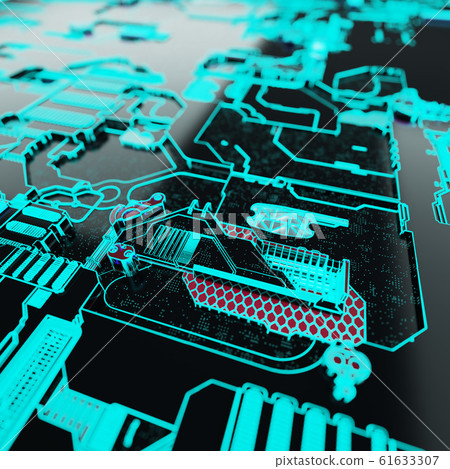 Circuit board futuristic server code... - Stock Illustration [61633307 ...