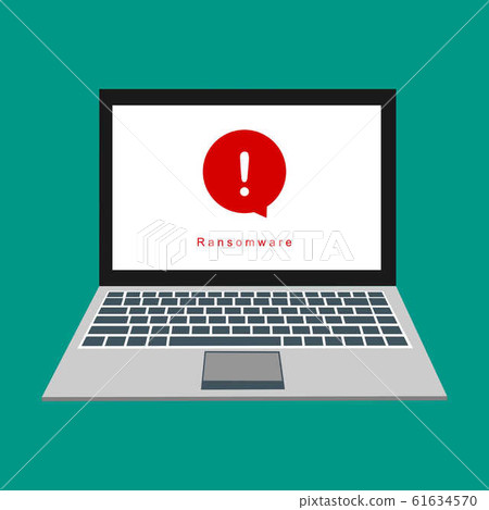 Computer monitor with and red bug viruses around. Computer monitor with and red bug viruses around. 61634570