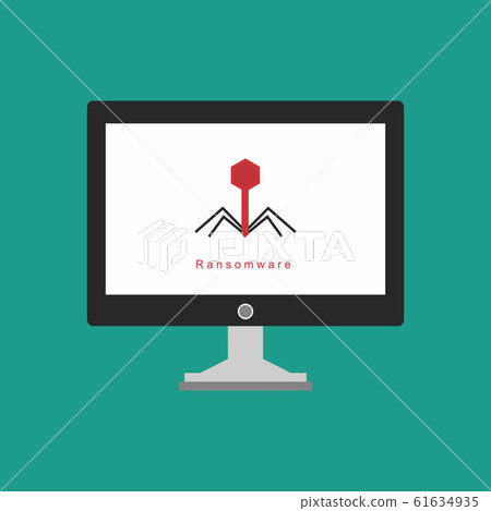 Bug in computer icon, error, bug or scam detected, 61634935