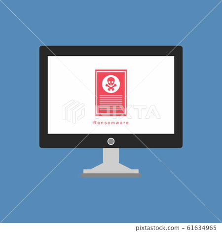 Bug in computer icon, error, bug or scam detected, 61634965