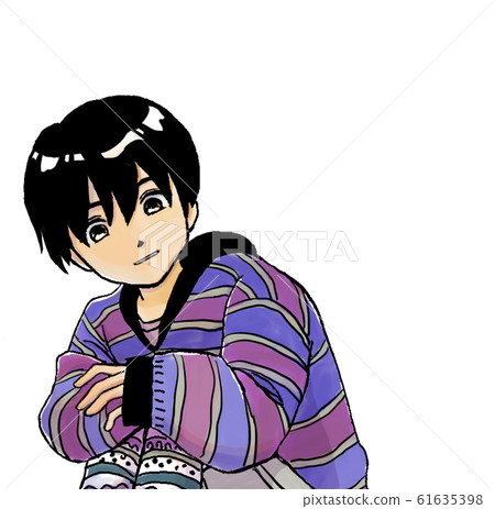 Boy tilting his head 61635398