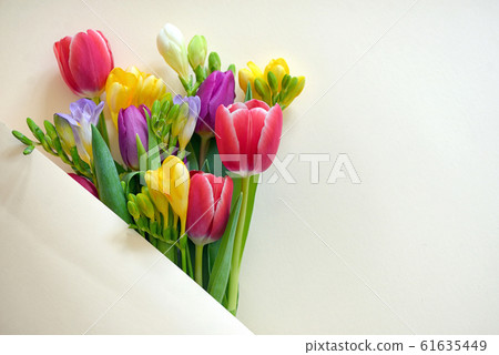 Bouquets Of Tulips and Freesia flowers Bouquets Of Tulips and Freesia flowers 61635449