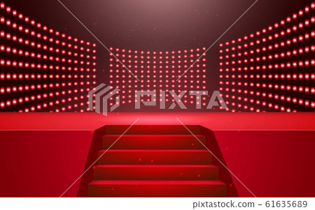 red stage and spotlight in the hall red stage and spotlight in the hall 61635689