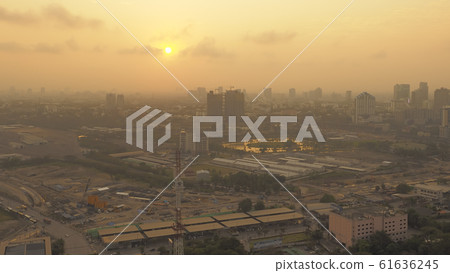 Morning sky in Bangkok, Thailand PM2.5 smog / morning sky in Bangkok 61636245