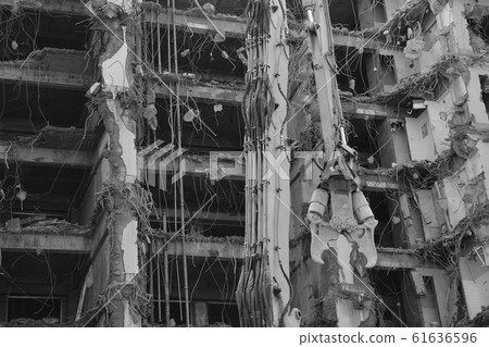 Building demolition work Building demolition work 61636596