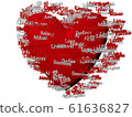 CG of Red Heart and Words Love 61636827