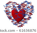 CG of Red Heart and Words Love 61636876