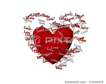 CG of Red Heart and Words Love CG of Red Heart and Words Love 61636878