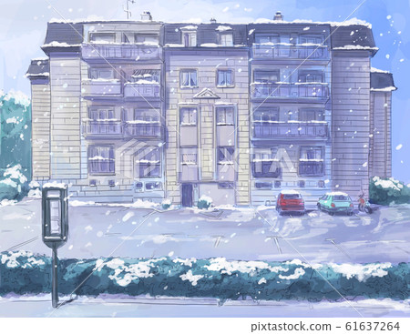 Apartment in front of the bus stop 61637264