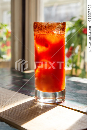 Cocktail in a glass. The cuisine of Tel Aviv. Cocktail in a glass. The cuisine of Tel Aviv. 61637703
