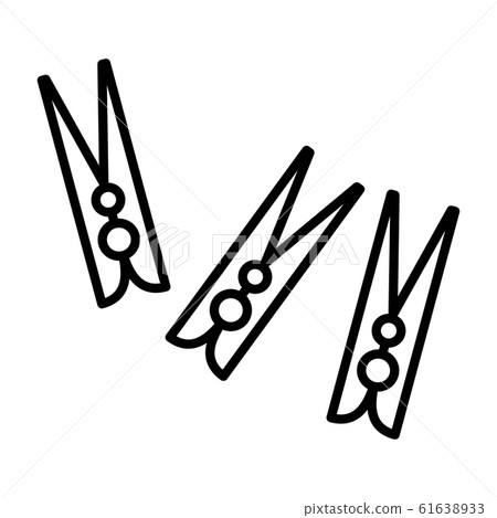 Icon with clothespins. Vector symbol illustration. Icon with clothespins. Vector symbol illustration. 61638933
