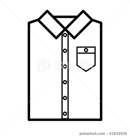 Icon with folded men's shirt. Vector symbol 61638939