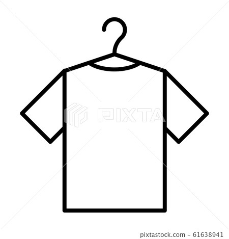 Icon with clothes rack and tshirt. Vector symbol 61638941