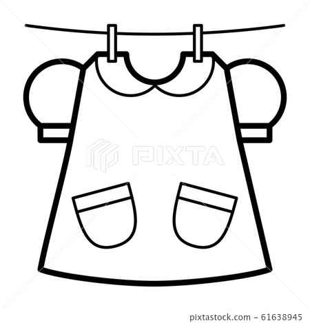 Icon with dress dries on clothespins. Vector Icon with dress dries on clothespins. Vector 61638945