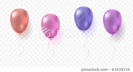 Colorful realistic helium balloons  61639134