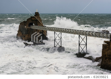 Rocher de la Vierge in Biarritz, France 61639821