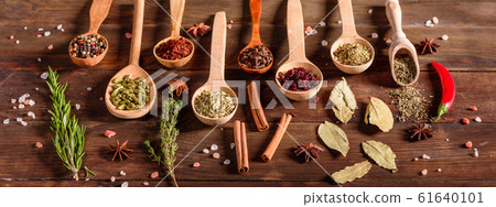 A set of spices and herbs. Indian cuisine A set of spices and herbs. Indian cuisine 61640101