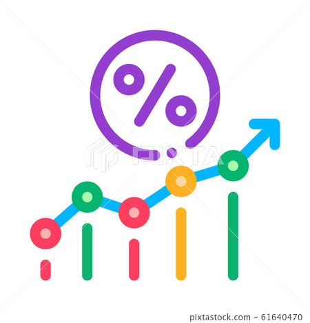 Grow Percent Icon Vector Outline Illustration Grow Percent Icon Vector Outline Illustration 61640470